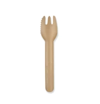 Snackvork met snijrand - Papier - 13,2 cm Bruin - 500 st/ds.