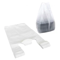 HDPE hemddraagtas wit 400 + 300 x 700 mm 20my - 500 st/ds.