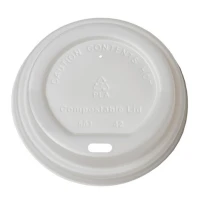 Deksel Wit (CPLA) voor koffiebeker 80mm - 1.000 st/ds.