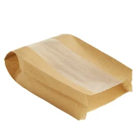 Broodzakken met venster KRAFT - 18x6x32cm - 1.000 st/ds.