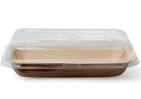 Palmblad Schaal + rPET Deksel Rechthoekig 18x12x3cm - 100 st/ds.