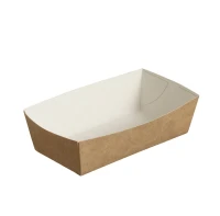 Kartonnen Snackbakje Bruin/Wit (Klein) 120x60x37mm - 630 st/ds