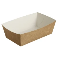 Kartonnen Snackbakje Bruin/Wit (Groot) 145x80x53mm - 360 st/ds