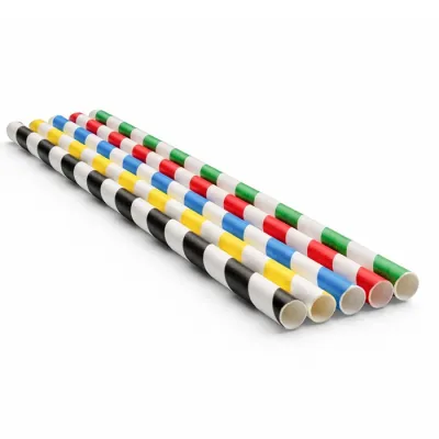 Drinkrietjes Papier Assorti 210mm Ø8mm - 5.000 st/ds.