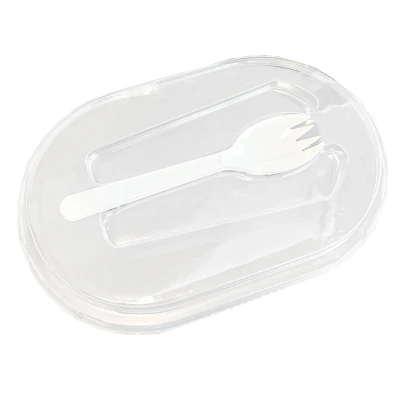 Deksel V-serie APET Transparant Incl. Spork - 360 st/ds.