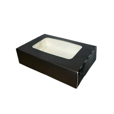 Sushi box met venster Zwart - 190x130x50mm - 210 st/ds.