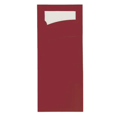 Pochette bestekzakje Bordeaux met servet 95x220mm - 1.000 st/ds.