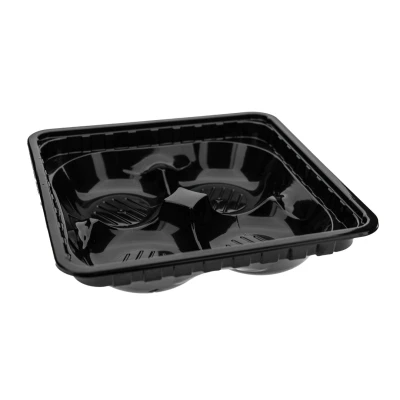 Food Tray APET 4C Zwart 182x182x40mm - 1.000st/ds.