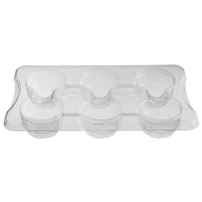 Biertray voor bekers Duurzaam rPET/6-gaats - 1.218 st/ds.