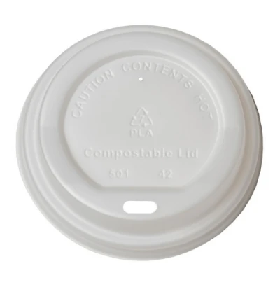 Deksel Wit (CPLA) voor koffiebeker 80mm - 1.000 st/ds.