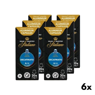 Koffiecups Decafinato - Gran Maestro Italiano 6x20st.